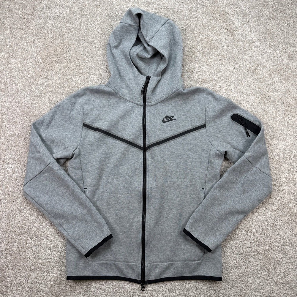 Nike Mens S Tech Fleece Full Zip Hoodie Grey CU4489-063
